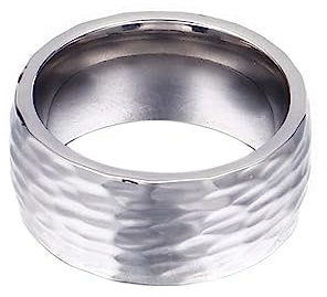 Bihsilin Frauen Ring Edelstahl, Damen Ringe 11MM Poliert Rund Bandring Eheringe Hochzeit Ring Personalisiert Silber Größe 60 (19.1)