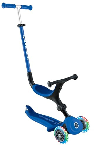 GLOBBER GO-UP Active Lights – 3 in 1 Dreirad, Laufrad und Scooter, 120/80 mm, 3-rädrig, höhenverstellbar