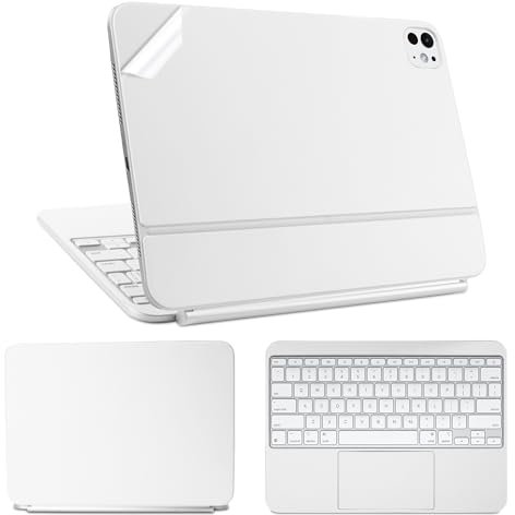 IMMOENUC 3-in-1 Tablets Skin Sticker Decals for 2024 iPad Pro M4 (A2925/A2926) Magic Keyboard 13 inch Full Body Protective case Vinyl Durable Materials wrap Cover Self-Adhesive,Pre-Cut(White)