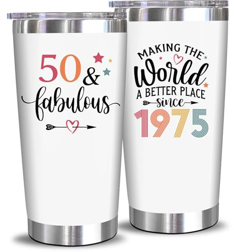 NewEleven 50th Birthday Gifts For Women - 1975 50th Birthday Decorations For Women - Gifts For Her Turning 50 Year Old - 20 Oz Tumbler