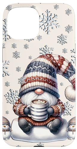 Hülle für iPhone 15 Snowflake Gnome For Women With Hot Cocoa Winter Aesthetic