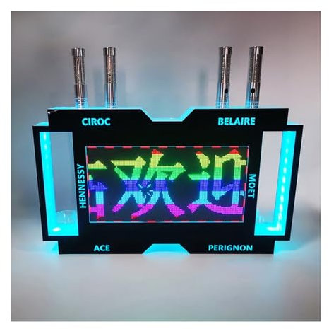Bottle Service Sign Bottle Presenter For Night Club LED Screen Bottle Presenter Personalized Text Whiskey Rack Stand With Remote & App Control