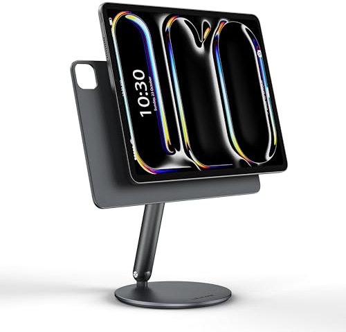 LULULOOK Magnetic iPad Stand - 360° Rotating Base for iPad Pro 13 Inch M4 (2024), Foldable Adjustable Portable Aluminium Tablet Holder