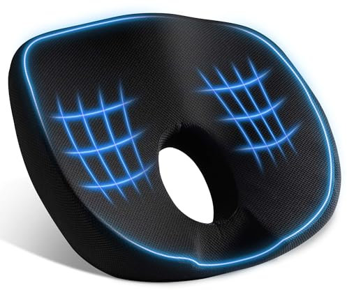 Sitzkissen Orthopädisch, Ergonomisches Hämorrhoiden Sitzkissen mit Loch & U Förmigem Design, Steißbeinkissen Hergestellt aus Hochdichtem Memory Schaum Entlastung des Steißbeins,für Auto Bürostuhl