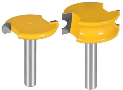 2 pz 6mm 6.35mm 8mm 12mm 12.7mm 2 pz Flauto e Perline Router Bit Arco Lavorazione Del Legno A Forma di T Tenone Punte Sbozzare Router Bit Set Fresa(6mm)