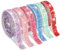 Auriselle 1 Yards 6 Couleurs Adhésif Strass Set, Large Coloré Brillant Strass Ruban Scintillant Adhésif, Mariage Parti Vêtements Bricolage Pierres Scintillantes Ruban Décorations DIY