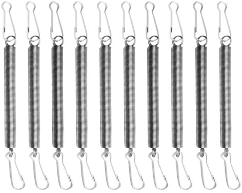10Pcs Stainless Steel Springs with 2 Clips to Hold Rabbit Water Dispenser Hamster Water Bottle Pet Hanging Water Bottles for Guinea Pigs, Squirrels, Chinchillas, Hedgehogs