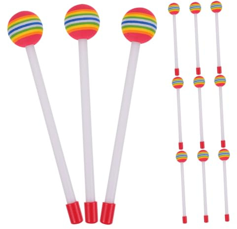 Bunte Glockenschlägel aus Kunststoff und Eva, 12 Stück für Kinder | Leichtes, Ergonomisches Design mit Bequemem Griff, Geeignet für Familien Jams und Musikalisches Lernen