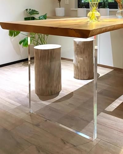 GLMGBP Pieds de Table en Acrylique Transparent de 75 cm de Haut, Base de Table en Acrylique Robuste, Pieds Transparents pour Table Basse de Cuisine, Pieds de Bureau flottants Modernes pour Meubles