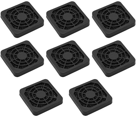 AUXBC 8PCS 40mm Black Square Plastic Cooling Fan Filter Cover Dust-Proof Mesh Screen for PC Computer Case Server Chassis Ventilation Grill Guard Protection Kit Compatible