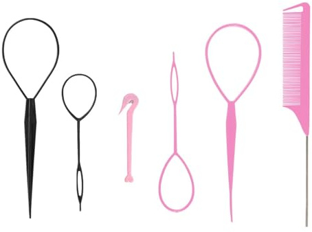 6 Stück Haarstyling-Set Haarflechtwerkzeuge Haarkamm, Schnelles und Einfaches Flechten, DIY Haarstyling-Zubehör, Ideal für Verschiedene Haartypen