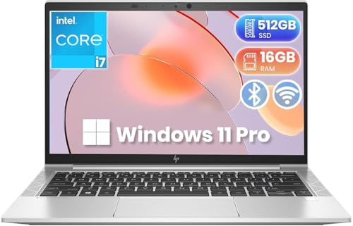 HP EliteBook 830 G7 Professional Laptop, 13.3 Inch FHD (1920 x 1080), Intel Core i7-10610U 1.8 GHz, 16 GB RAM, 512 GB SSD, US QWERTY Keyboard, Windows 11 Pro (Renewed)