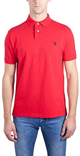 Polo Ralph Lauren Herren Poloshirt Custom-Slim-Fit Rot L