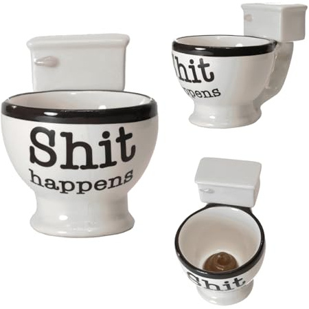 Shit happens WC-Schüssel Kaffeebecher - Toilette Kaffeetasse Toilettenschüssel