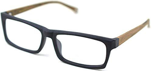 J&L Glasses Retro Klassisches Nerd Klar Hornbrille Brille mit Fensterglas Damen Herren Brillenfassung holz Stil 8005 (Black,Brown)