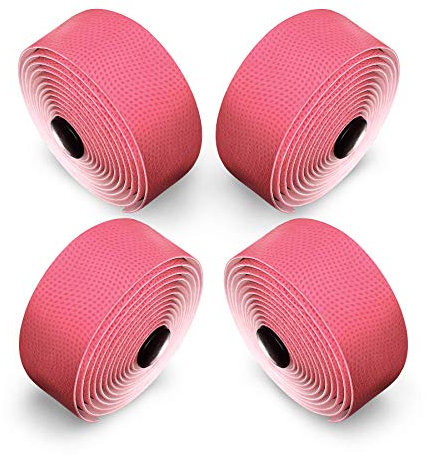 Alien Pros Ruban de Guidon de Vélo Matière PU (Lot de 4) Rose - Améliorez la Prise en Main de Votre Vélo Grâce à ce Ruban de Guidon de Vélo - Recouvrez Votre Vélo pour Une Conduite Confortable