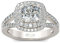 Jeulia Brilliant Diamond Band Ringe für Frauen Halo Split Shank Cushion Cut 925 Sterling Silber Ring Hochzeit Verlobung Anniversary Promise Ring Hochzeitssuite Sets
