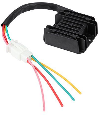 Voltage Regulator Rectifier, 4 Wires 4 Pins for Motorcycle Boat Motor ATV GY6 50 Scooter Motorcycle Voltage Rectifier(Black)