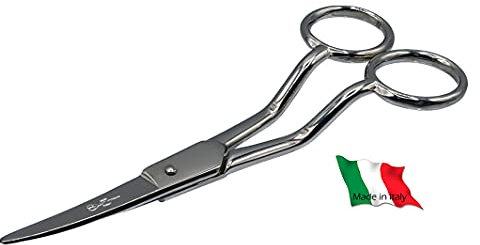 Ultima 15,2 cm Stick- und Applikationsschere – gesenkgeschmiedete Karbonstahl-Stickerei, doppelt gebogen, verchromt & hergestellt in Italien