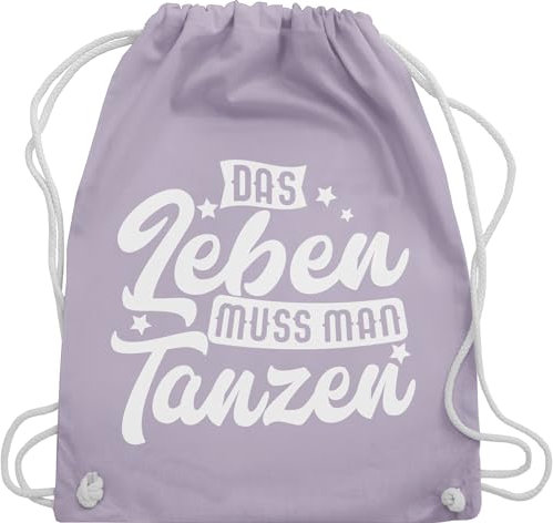 Shirtracer Turnbeutel Rucksack - Geschenk - Das Leben muss man tanzen - Unisize - Pastell Lila - geschenke für tänzer tanz dance guter tag zum beutel gym bag festival damen mit spruch tanzsport ich