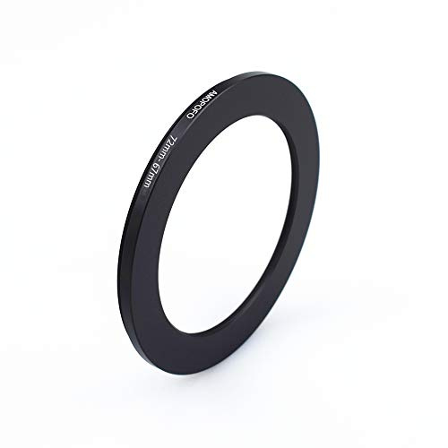 AMOPOFO 72-67mm Camera Step-Down Rings, Aluminium, Schwarz, Ultraviolett, für Canon, Nikon, Sony, Fuji, Sigma, Tamron 72mm oder 67mm UV CPL Filter Zubehör