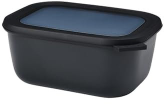 Mepal - Bol Multi-Usage rectangulaire Cirqula - Nordic Black – capacité 1500 ML - Couvercle Amovible - incassable - étanche – Stockage au congélateur, Stockage à Froid – Passe au Lave-Vaisselle