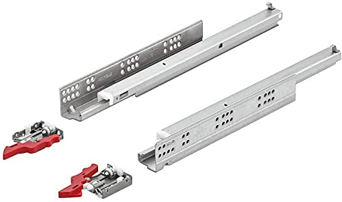 Gedotec Schubladenschienen Vollauszug 300 mm Unterflurführung mit Push-to-Open | Teleskopschienen Matrix Runner UM A30 | Schienen für Holz-Schubkästen | 1 Paar - Schubladen-Auszüge mit Kupplungen