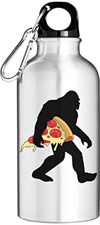 Pizza Big Foot Pepperoni Pizza Sasquatch Yeti Bouteille d'eau touristique Argent 500ml