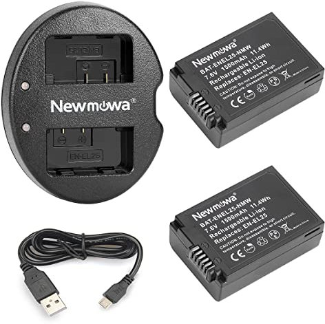 Newmowa EN-EL25 Batterie de Rechange (2 Paquets) et Chargeur Double USB pour Nikon EN-EL25, EN-EL25a, 4241 et Nikon MH-32, Nikon Z Series Z50 Z 50