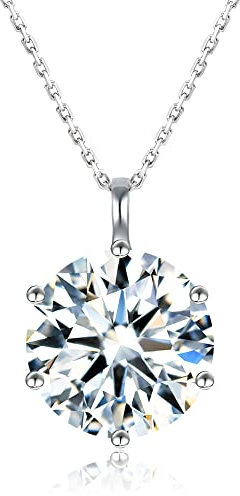 Halskette Kette Damen 925 Sterling Silber mit 1CT/2CT Moissanite Anhänger, 18K Weißgold, D-Farbe, Geschenke für frauen sie, Valentinstag, Hochzeitstag, Geburtstag, Weihnachten, Muttertag