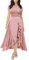 MIUSOL Women's Elegant Floral Lace Ruffle Evening Formal Wedding Guest Party Maxi Dress (XX-Large, Pink)