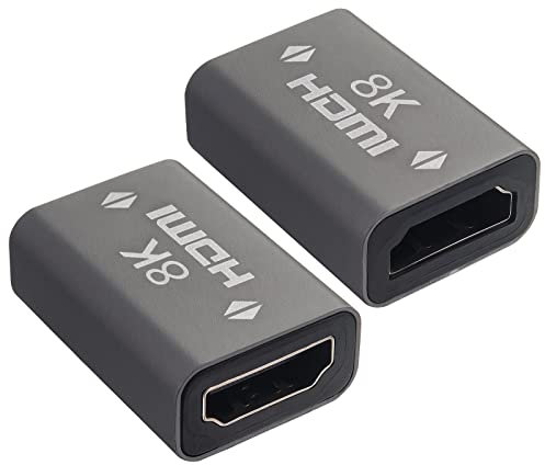 Lonlonty 2X 8K HDMI Kupplung HDMI Buchse auf Buchse Verbinder 2.1 Kompatibel mit 8K@60Hz/ 4K@120Hz UHD 1080p für PC-Laptop, DVD-Player, AV-Receiver, PS 5/4/3/2, Projektor, LCD, LED Display
