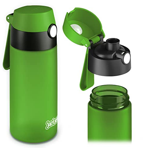Jarlson® Trinkflasche Kinder MIKI - Wasserflasche 500ml - BPA frei - auslaufsicher - Kinderflasche - Tritan Flasche für Schule, Kindergarten (Grün)