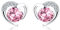 Silver Stud Earrings for Women, Stud Earrings Pink Cubic Zirconia Heart Studs│Dainty Earrings Jewellery Gifts for Girls