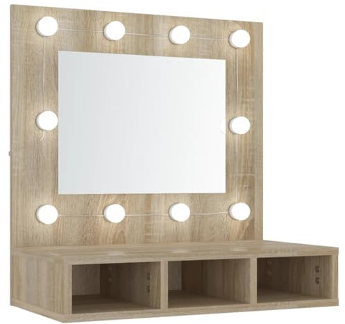 vidaXL Spiegelschrank mit LED Sonoma-Eiche 60x31,5x62 cm