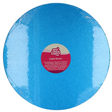 FunCakes Cake Drum Round Tortenunterlage, Blue, 35,5 cm | Runde Tortenplatte, Wiederverwendbar, Tortenboden zum Präsentieren von Torten und Kuchen, Hochwertige Qualität