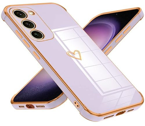 Keteen Handyhülle für Samsung Galaxy A54 5G Hülle Cute Herz Muster Mädchen Galvanisierte Kameraschutz Weich TPU Silikon Schutzhülle Ultra Dünn Case Stoßfeste Hülle für Samsung Galaxy A54 5G-Violett