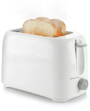 OVENTE - Máquina tostador eléctrica de 2 rebanadas con ajustes de tostada de 6 sombras, potencia de 700 W, bandeja extraíble para migas y diseño compacto, perfecta para tostar pan, bagels, gofres y