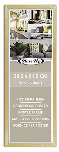 Close Up Posterrahmen | Buche Hell - Beech Light | Premium MDF | mit bruchsicheren Acrylscheibe | Für Poster Kunstdrucke Fotos | Hochformat Querformat | 30,5 x 91,5cm