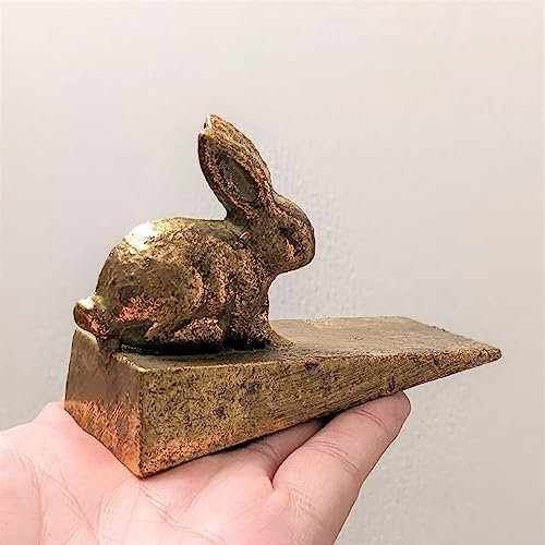 Metal Rabbit Gold Doorstopper Heavy Door Wedge for Patio Yard Garden Farmhouse Home Office Commercial Industrial Shabby Chic Stopper Stop