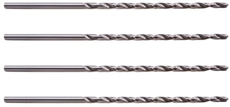 Saim Extra Long Twist Drill Bits,4Pcs HSS(High Speed Steel) Drill Bits 4mm Diameter 160mm Length for Hardened Metal Woodwork Plastic aluminum alloy