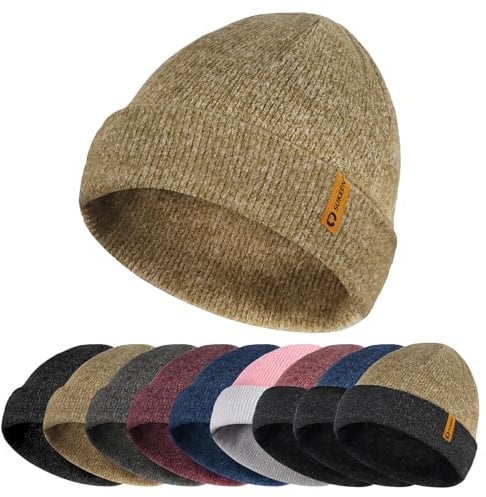 Sukeen Unisex Beanie-Mtze, Strickmütze Herren Damen, Wintermütze Strickmütze, Cuffed Hats Weich & Warm, Kopfbedeckung aus Jersey Baumwolle mit Elasthan-Anteil, Einheitsgröße