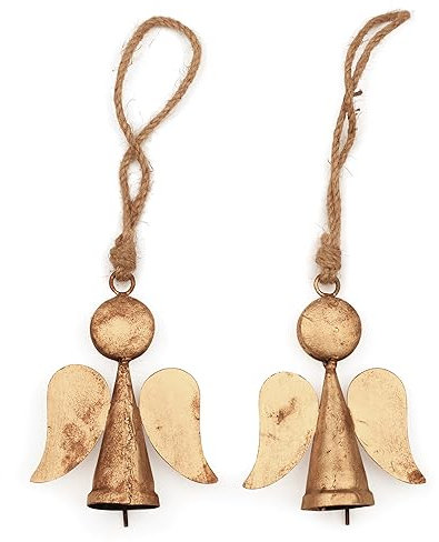 Vivanta Kleine Mini-Glöckchen aus Eisen, rustikal, Vintage, Metall, Weihnachtsschmuck, Jingle Bells zum Basteln, winzige Kuhglocken zum Aufhängen von Glocken, kreative indische handgefertigte