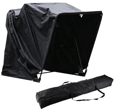BradOc Motorradgarage Motorrad Roller Moped Garage Schutzplane Zelt Cover Bike Storage Schuppen Zeltgarage Universal Faltgarage Plane Oxford Gewebe Motorradzelt,Schwarz