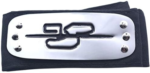 Kraja Ninja Stirnband, Konoha mit Naru Konohagakure Wappen, Stirnplatte Cosplay Akessorium Dorf Blatt