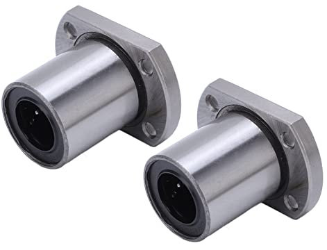 2 Stück Ovaler Flansch, Lineare Kugel, Ovaler Flansch, Lineares Kugellager, Lineares Kugellager, Lager für CNC-Lagerstahl, Lineare Bewegungsachsen, 16 Mm, LMH16UU für
