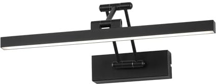 Pasoar LED Spiegel Lampe Badezimmer 40 cm, Rotation Spiegel Lampe Spiegel für Badezimmer IP44, Spiegel Licht Badezimmer 12W 960LM, LED Badezimmer Spiegel Licht, Cool White 5500K, Schwarz