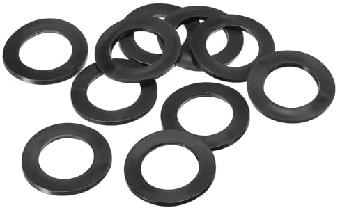 TOP-VIGOR 10Pcs Rubber Flat Washers, 39mm OD 25mm ID 2.5mm Thickness Heavy Duty Black Rubber Grommet Vibration Damping Pads Sealing Gasket Washers for Faucet Pipe Water Hose Fastener Bolt