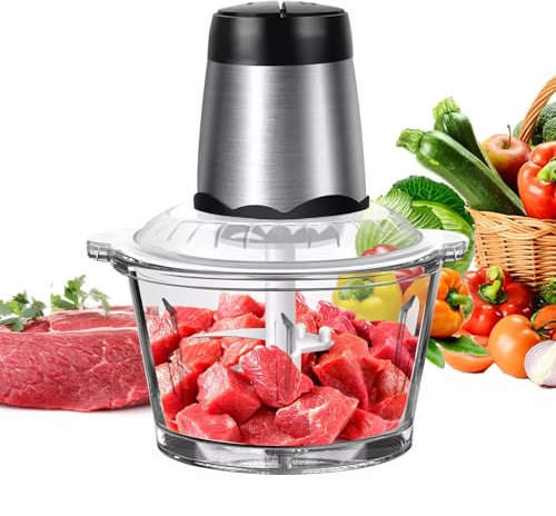2L Food Chopper Electric Processor Blender Glass Mixer Coffee Spices Grinder