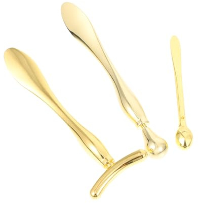 HONITANO Augencreme Applikator mit Goldener Farbe aus Zinklegierung 3 Stück zur Reduzierung von Augenringen und Falten für Professionelle und Private Hautpflege